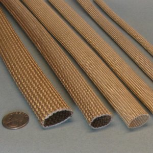 high temperature heat flame resistant saturated braided fiberglass sleeve wire cable hose protection